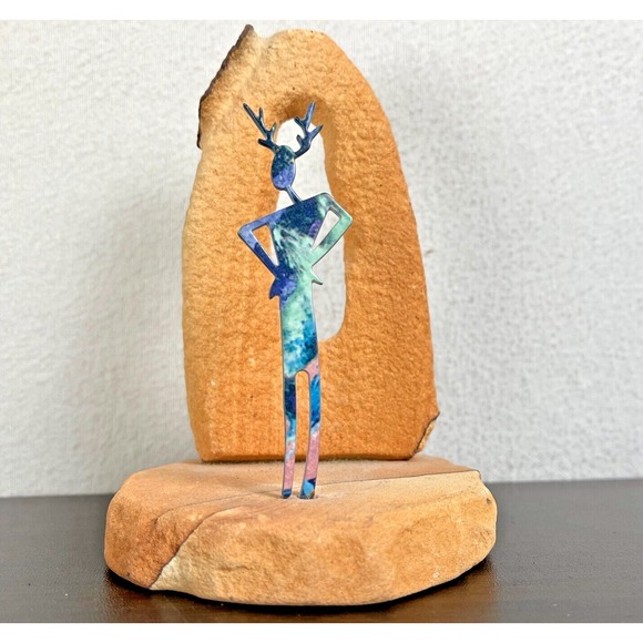 Other - ROBERT SHIELDS Metal Art Sculpture Shaman‎ Sandstone Soutwestern Kokopelli